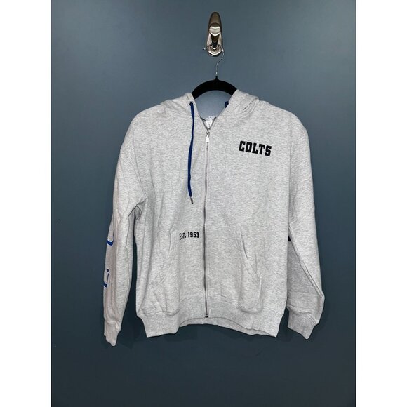 NEW Women's XS WEAR by Erin Andrews Gray Indianapolis Colts Full-Zip Hoodie - Picture 1 of 5